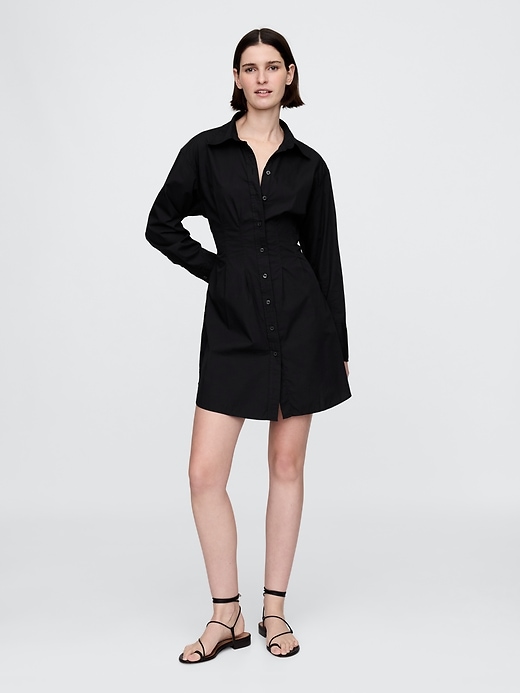 Image number 1 showing, Organic Cotton Poplin Mini Shirtdress