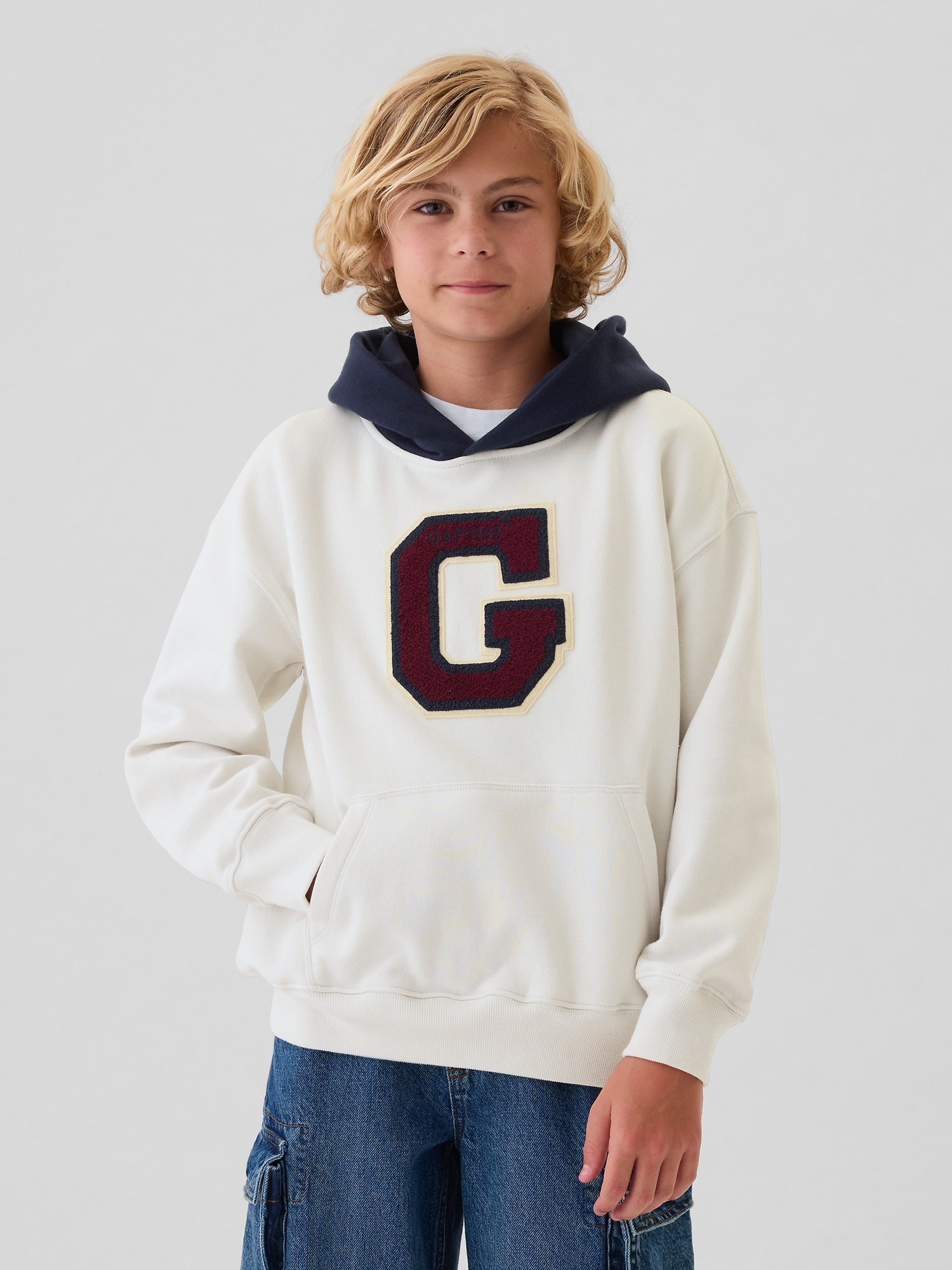 Kids Vintage Soft Varsity Hoodie