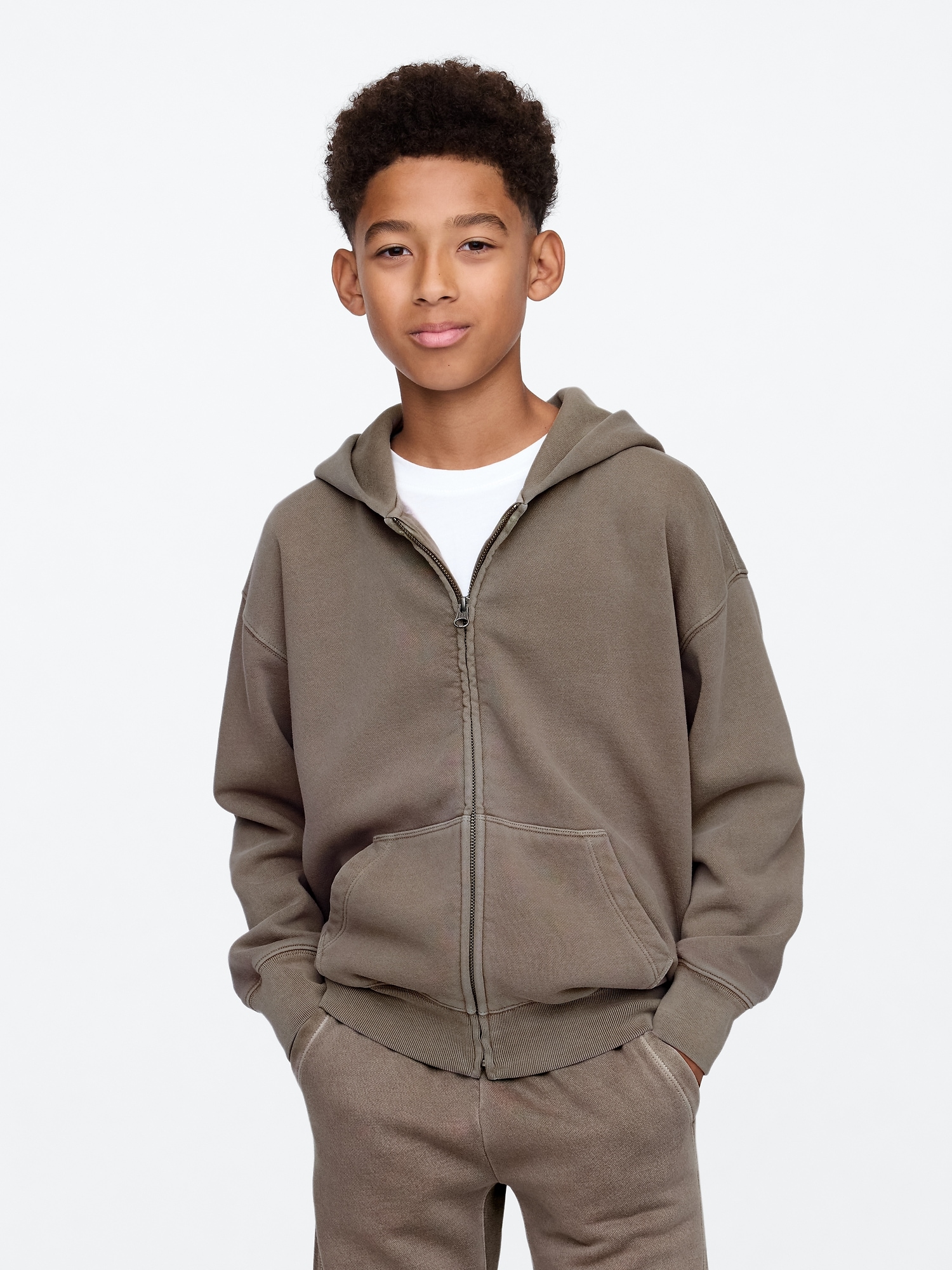 Kids Vintage Soft Zip Hoodie