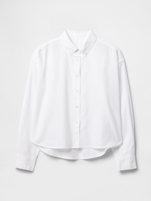 Image number 1 showing, Organic Cotton Oxford Cropped Big Shirt