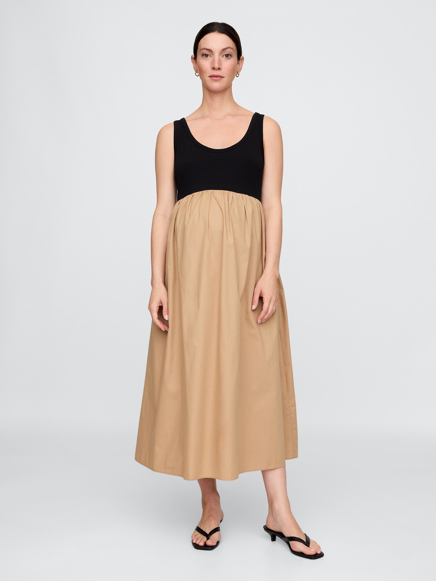 Maternity Mixed Media Maxi Dress