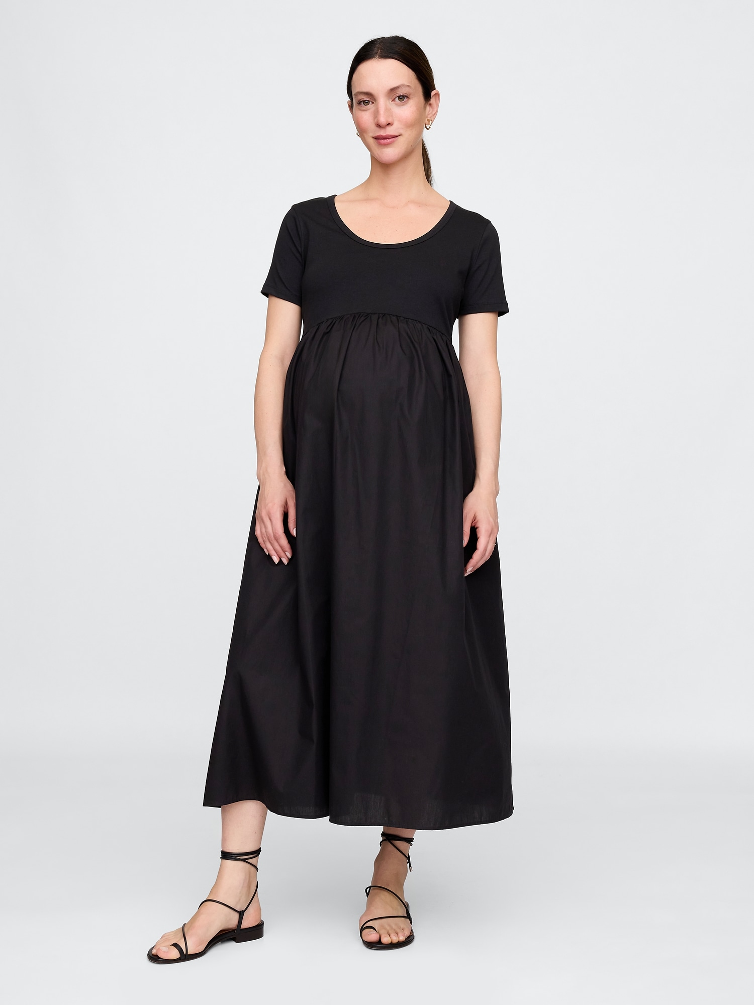 Maternity Mixed Media Maxi Dress